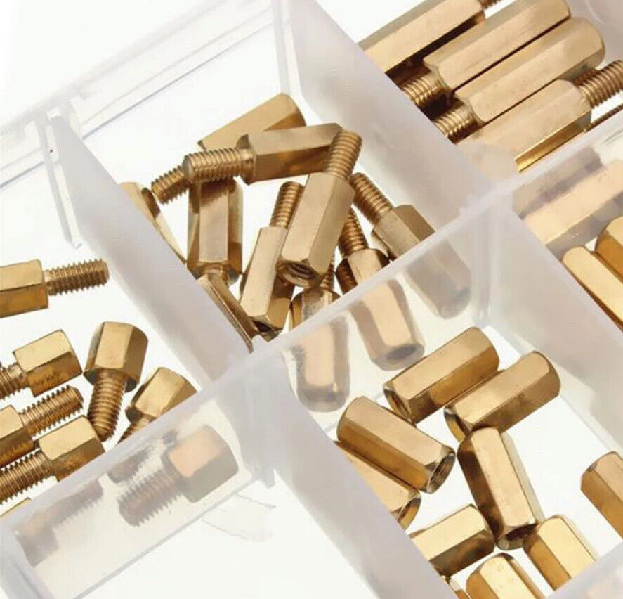 M2.5 Standoff Kit 300Pcs M2/M3 Hex Head Copper Pillar Brass Standoff Spacer Screws Threaded Pillar Male/Female PCB Circuit Board Stand Off Kit Brass Motherboard Standoffs - Foto 3