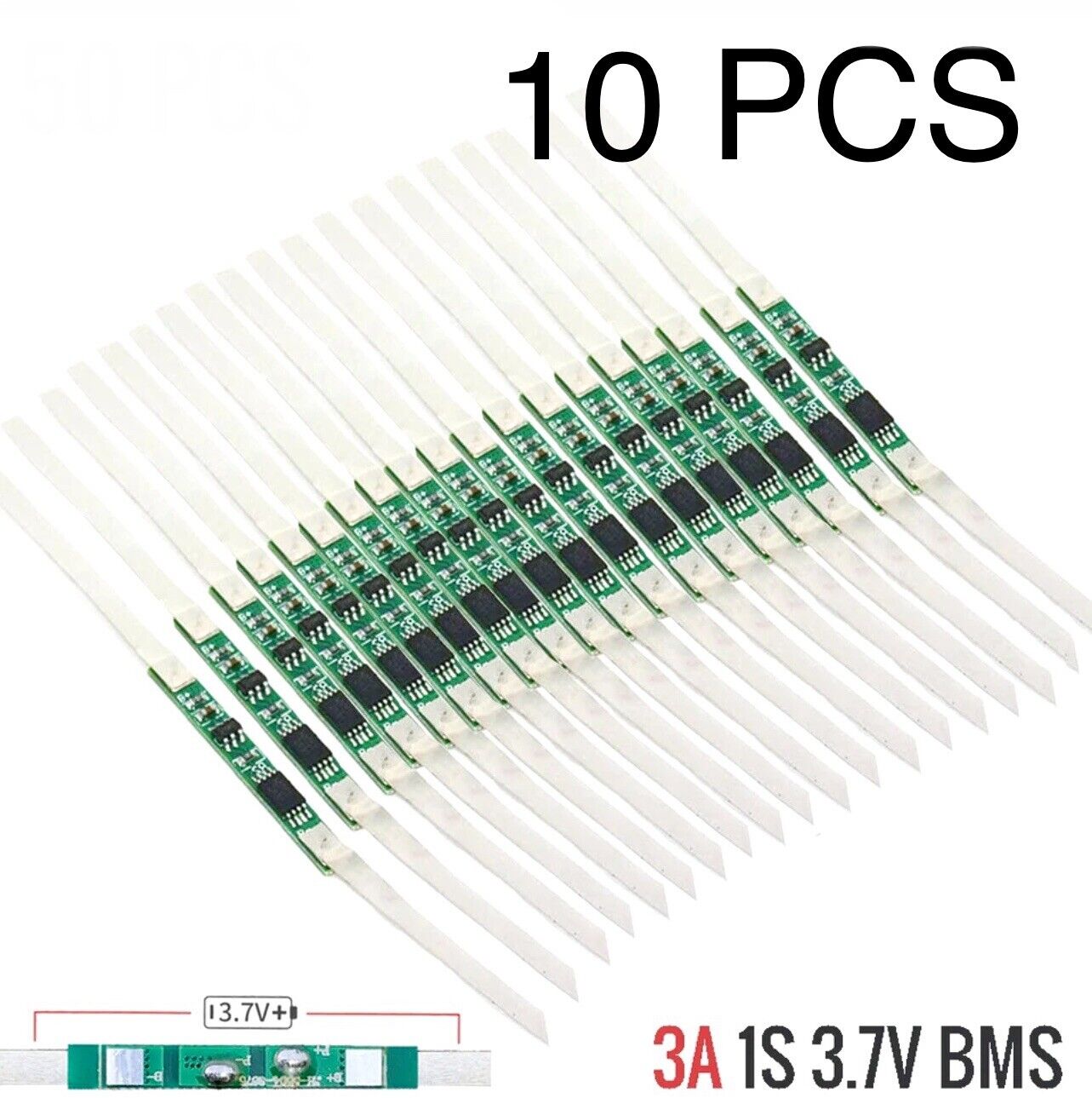 10pcs`3A BMS protection board for 1S 3.7V 18650 Li-ion lithium battery cell