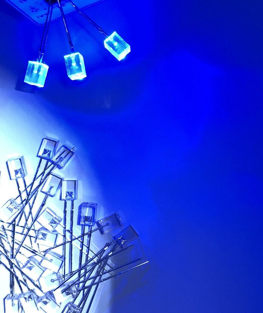 Blue Square Led Light 100pcs 5x5x7mm LEDS Clear Resin Blue Square Led Light Emitting Diode E ...