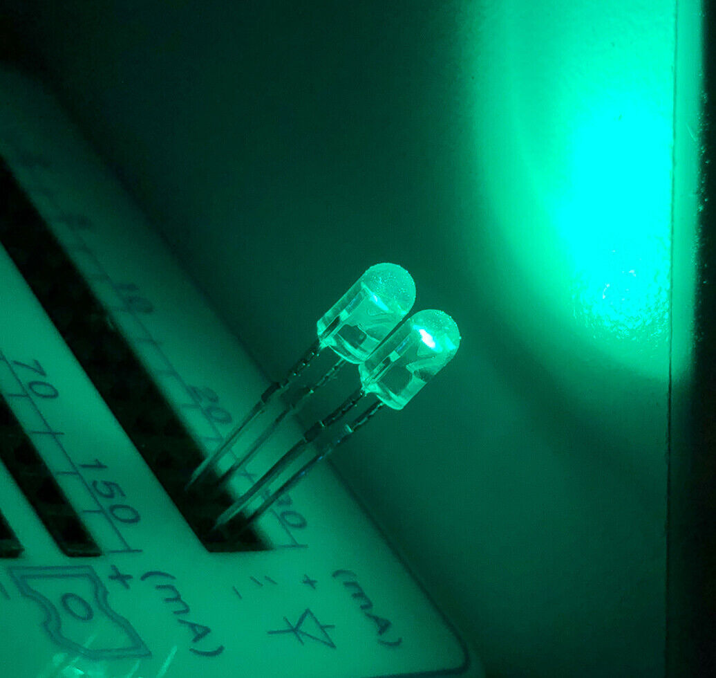 3mm Cyan LEDS Light Emitting Diode 500nm 100 Pcs Led Diode Round Head ...