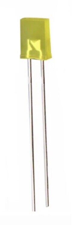 100pc YELLOW 2x5x7mm Diffused Yellow Resin Rectangle Led Light Emittin ...