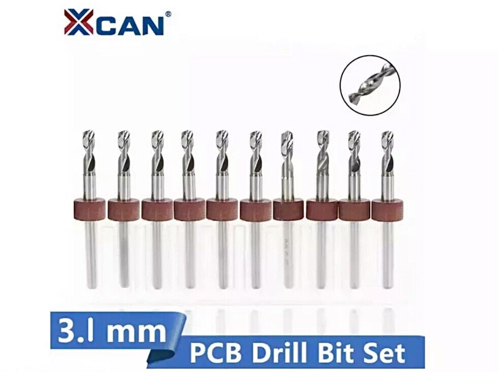 10Pcs 3.1mm PCB Print Circuit Board Tungsten Carbide Mini Micro Drill Bit Set