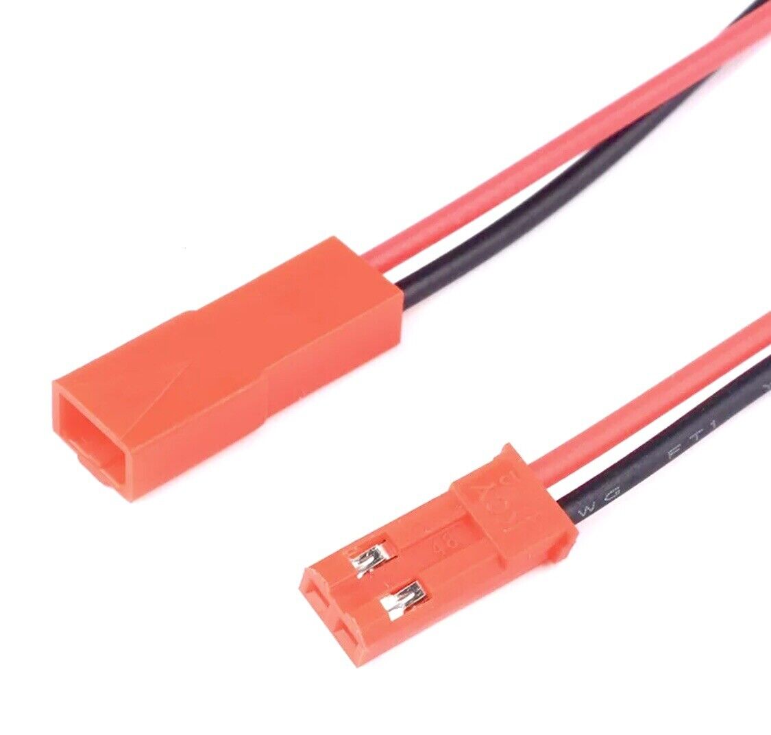 40PCS 100mm JST 2Pin Male Female Cable Connector 24AWG Wire Plug RC Battery
