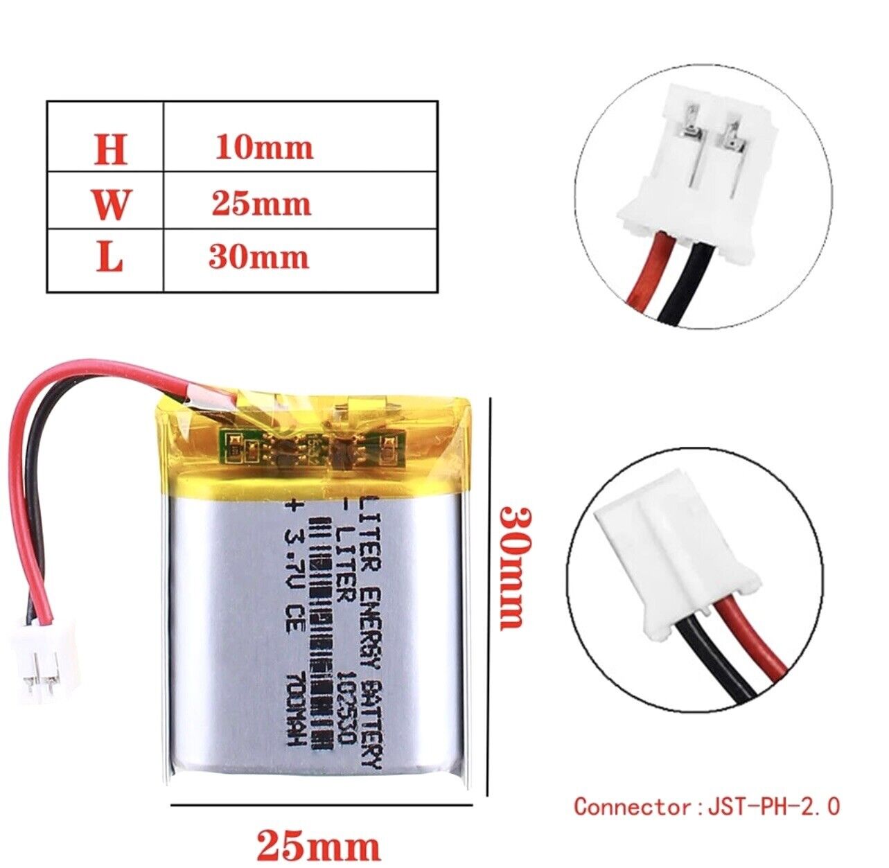 ICR 16340 700 mAh 3.7V Li-ion Rechargeable Battery – Grandado ICR 16340 700 mAh 3.7V Li-ion Rechargeable Battery – Grandado