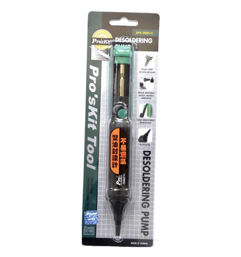 Desoldering Pump 8PK-366N-G 205mm Solder Sucker Soldering Pump DIY Lead Solder