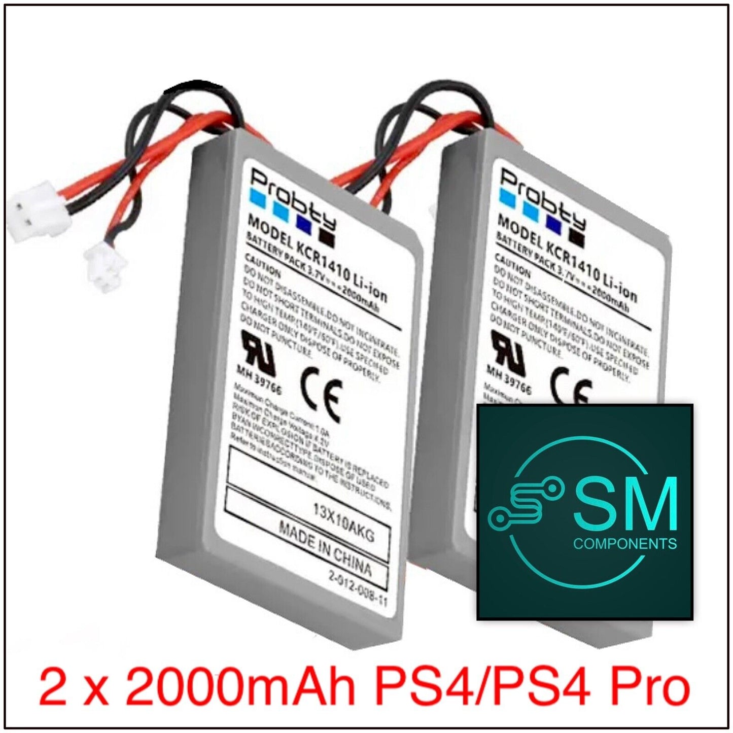2 X Replacement Battery Sony Playstation PS4 PS4 PRO Wireless Controller 2000mAh