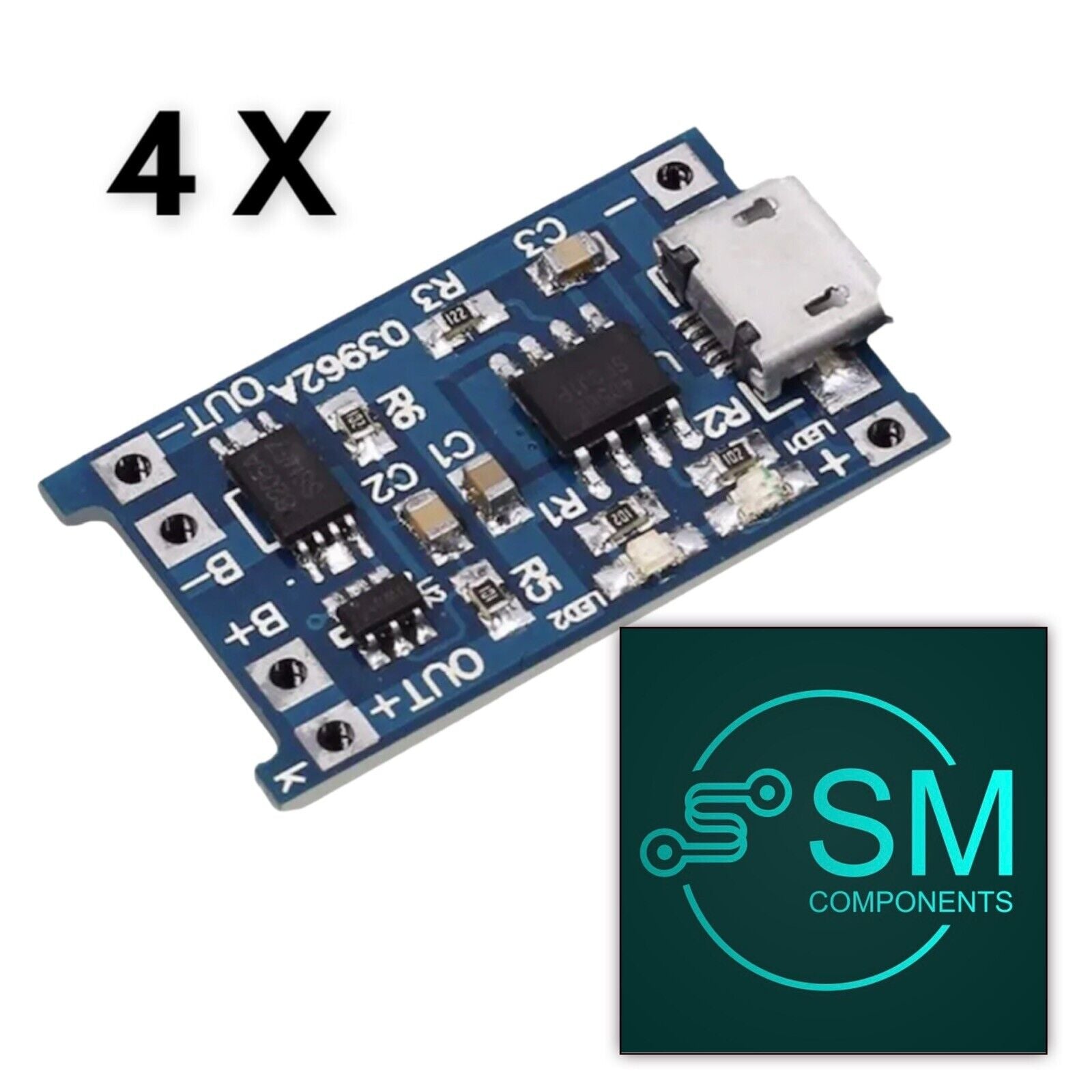 Li Po Charger Module 4PCS TP4056 with Battery protection LIPO Charger Module Board MICRO-US ...