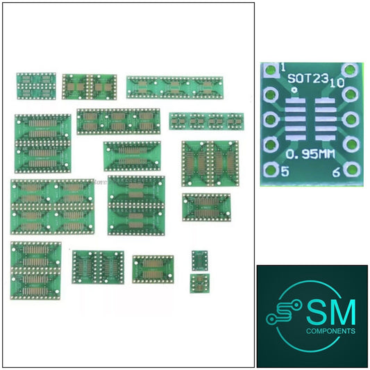 35pcs 7 Types X 5Pcs PCB Board Kit SMD To DIP  SOP MSOP SSOP TSSOP SOT23 8 10 14