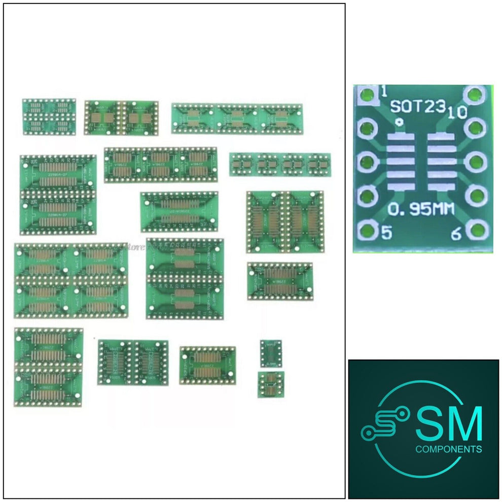 35pcs 7 Types X 5Pcs PCB Board Kit SMD To DIP SOP MSOP SSOP TSSOP SOT2 ...