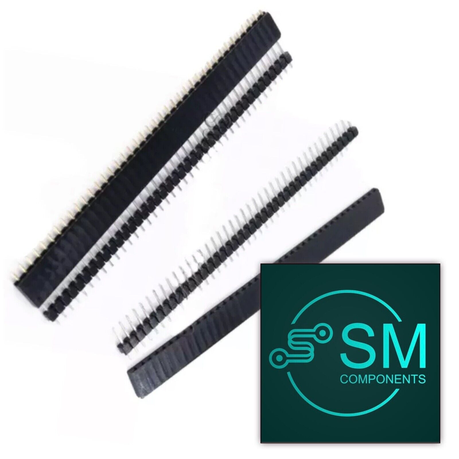 8pcs (4Pr) 40 Pin Socket 4 Arduino Single Row Header Male & Female 2.5 ...
