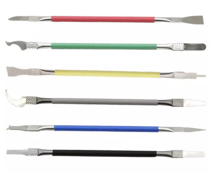 6PC Super Flexible Thin Metal Spudger Repair Opening Tool DIY Phones E ...