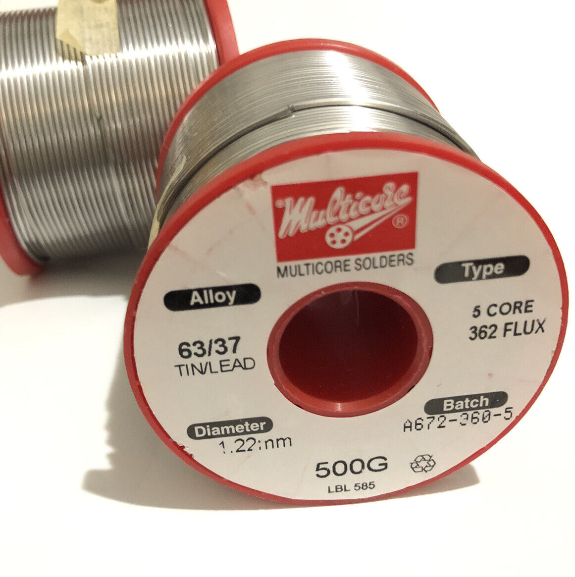 Multicore 63/37 Tin/Lead Solder 362 Flux 5 Cored Solder Wire, 1.22mm  500gms