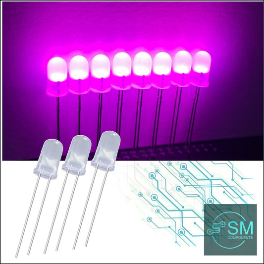 100PCS 5mm F5 PINK Led Light Emitting Diode DIFFUSED Top Round Head Long Pins
