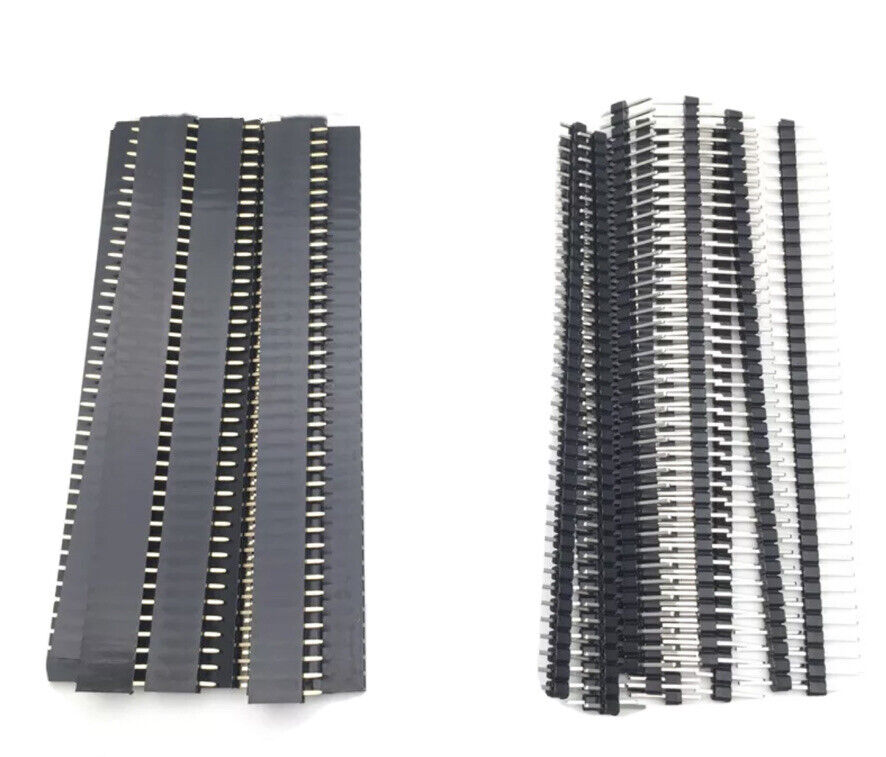 8pcs (4Pr) 40 Pin Socket 4 Arduino Single Row Header Male & Female 2.5 ...