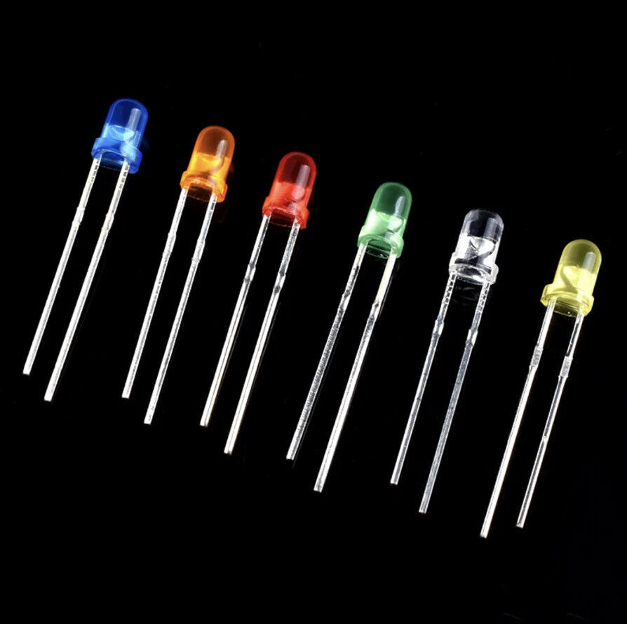3mm LED 750pcs Light Emitting Diodes 15 Colour Red Green Blue Etc Assortment Kit