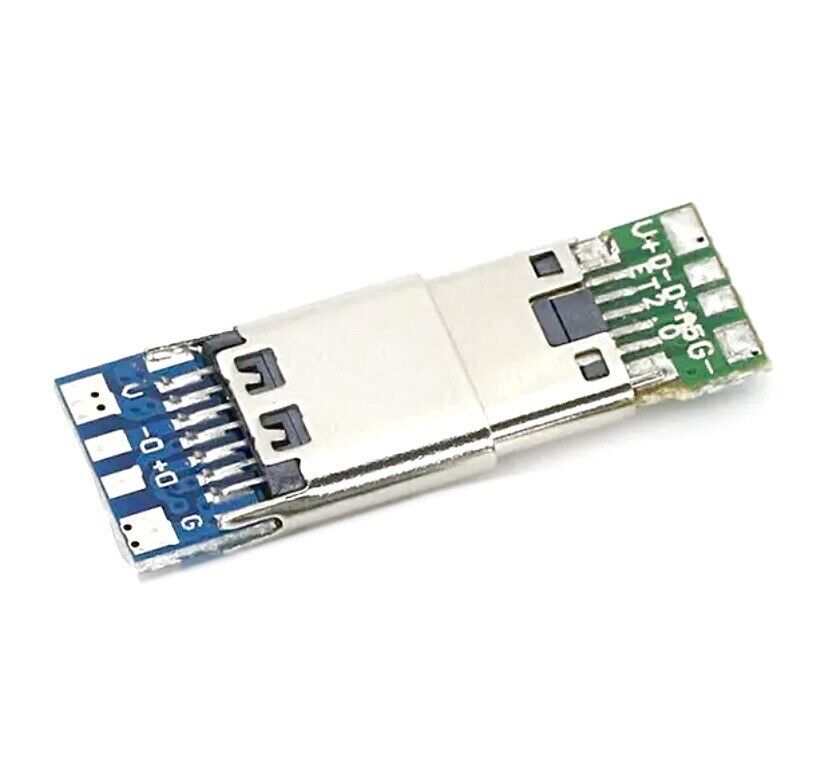 2 Sets 4pc USB Type C M/F Plug Connector + Socket Board DIY Project 10-14 Pin