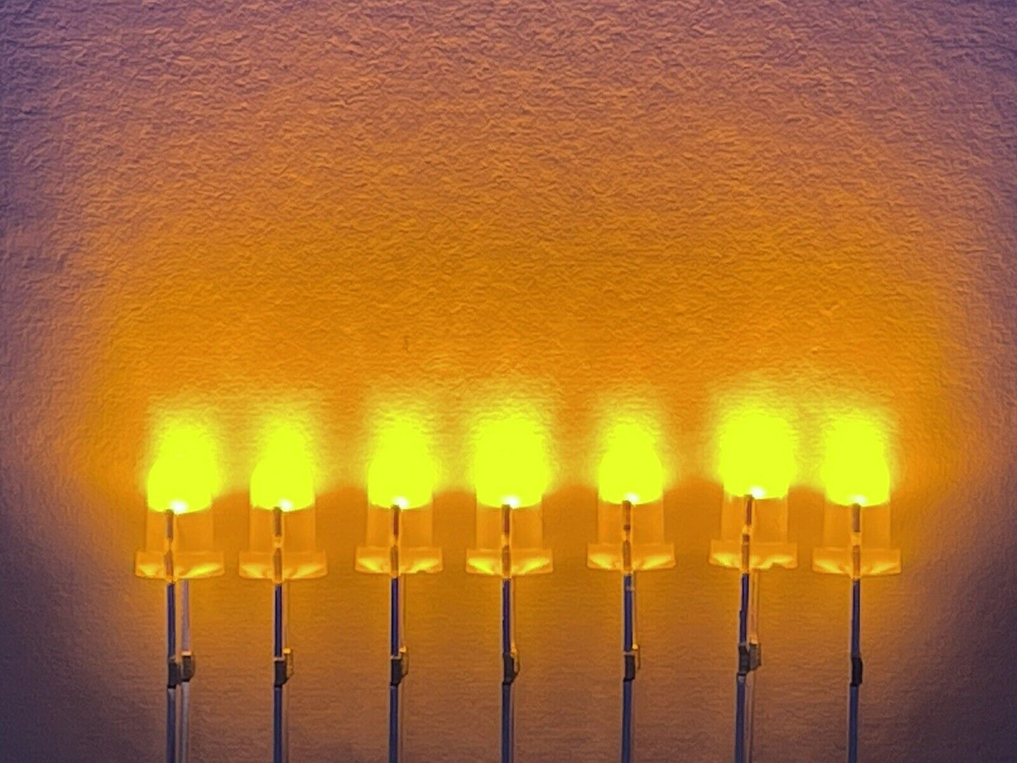 3mm YELLOW Led Light Emitting Diode Diffused Round Top With Edge 100pcs