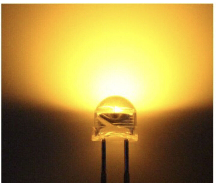 Display With Led Yellow 5mm Yellow LARGE CHIP Straw Hat Led Diode 100pcs Round Clear Top 588nm ...