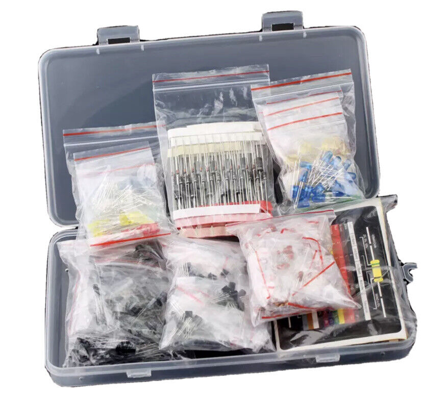 1390pcs Electronic Components LED Diode Transistors Capacitor Resistance Kit New