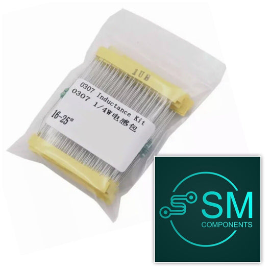 120pcs 1/4W 12 Values 0307 Inductor Kit 10% Tolerance DIY Assortment 1UH-1MH KIT