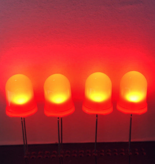 50pcs 10mm F10 Red Diffused LED Light Emitting Diode Super Bright LED 625nm