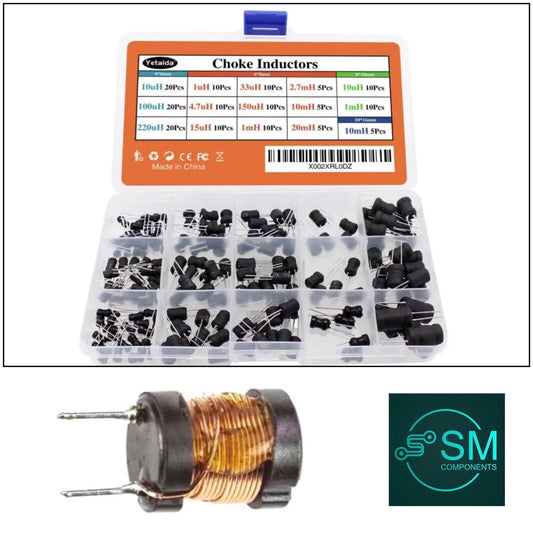 160PCS Wire-wound DIP Power Inductor Inductance 15 Values kit 6x8-10x16 1uH-10mH