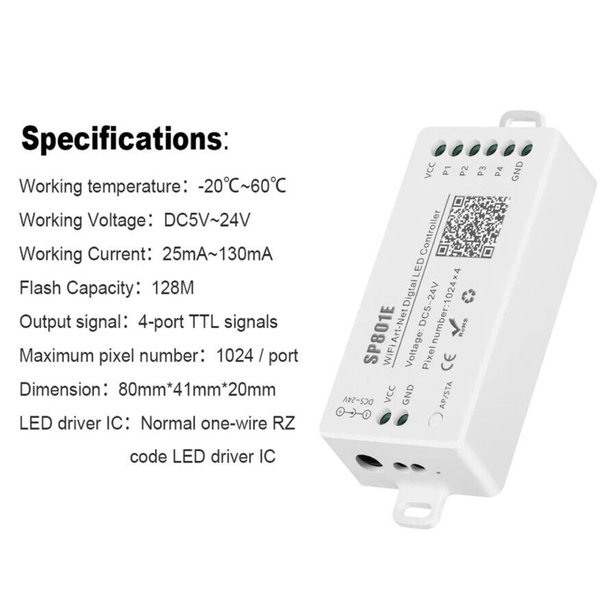 SP801E WS2811 WS2812B WS2813 SK6812 LED Neo Pixel wifi Bluetooth Controller DIY