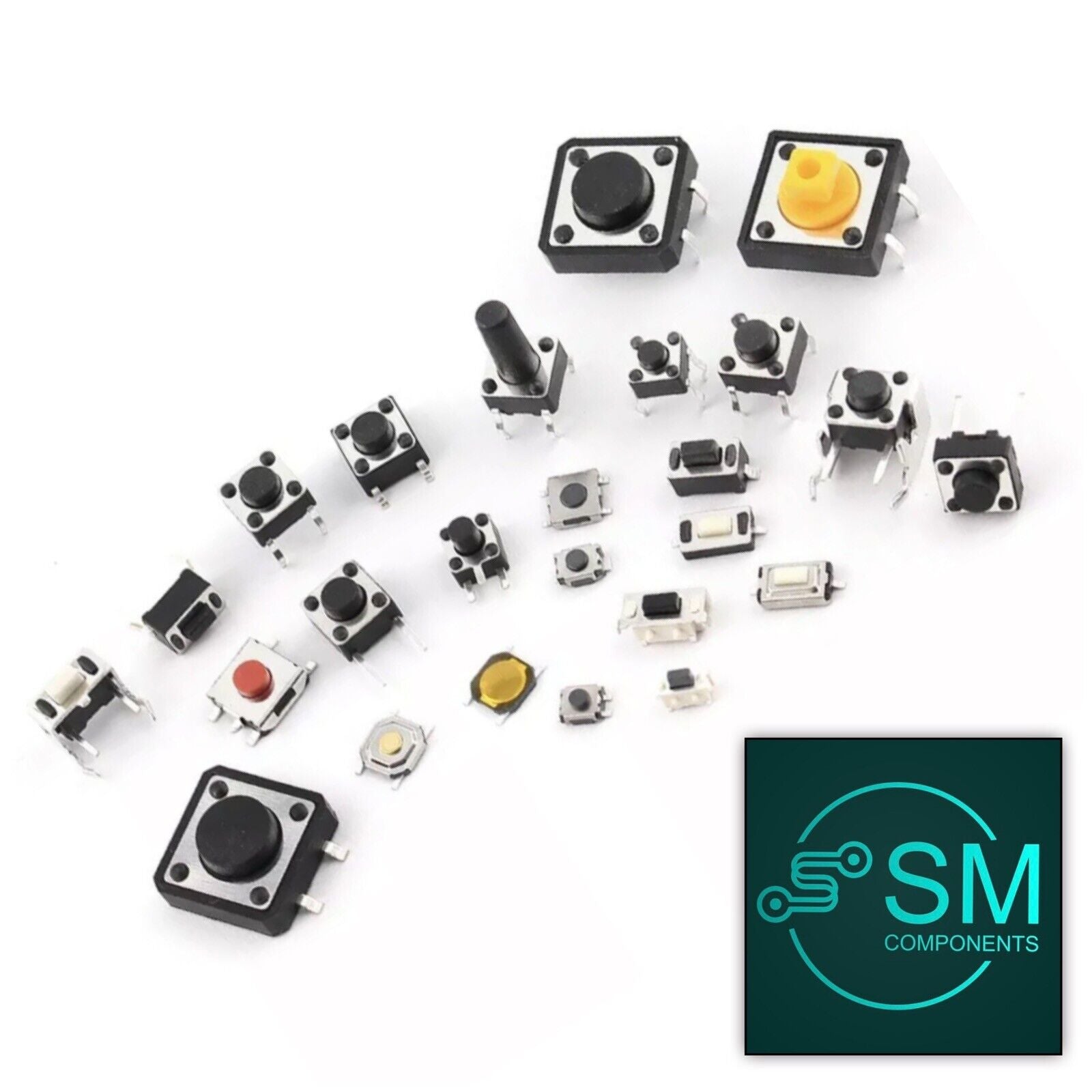 125pc Electronics Push Button Tactile On Off Momentary Switch 25 Style ...