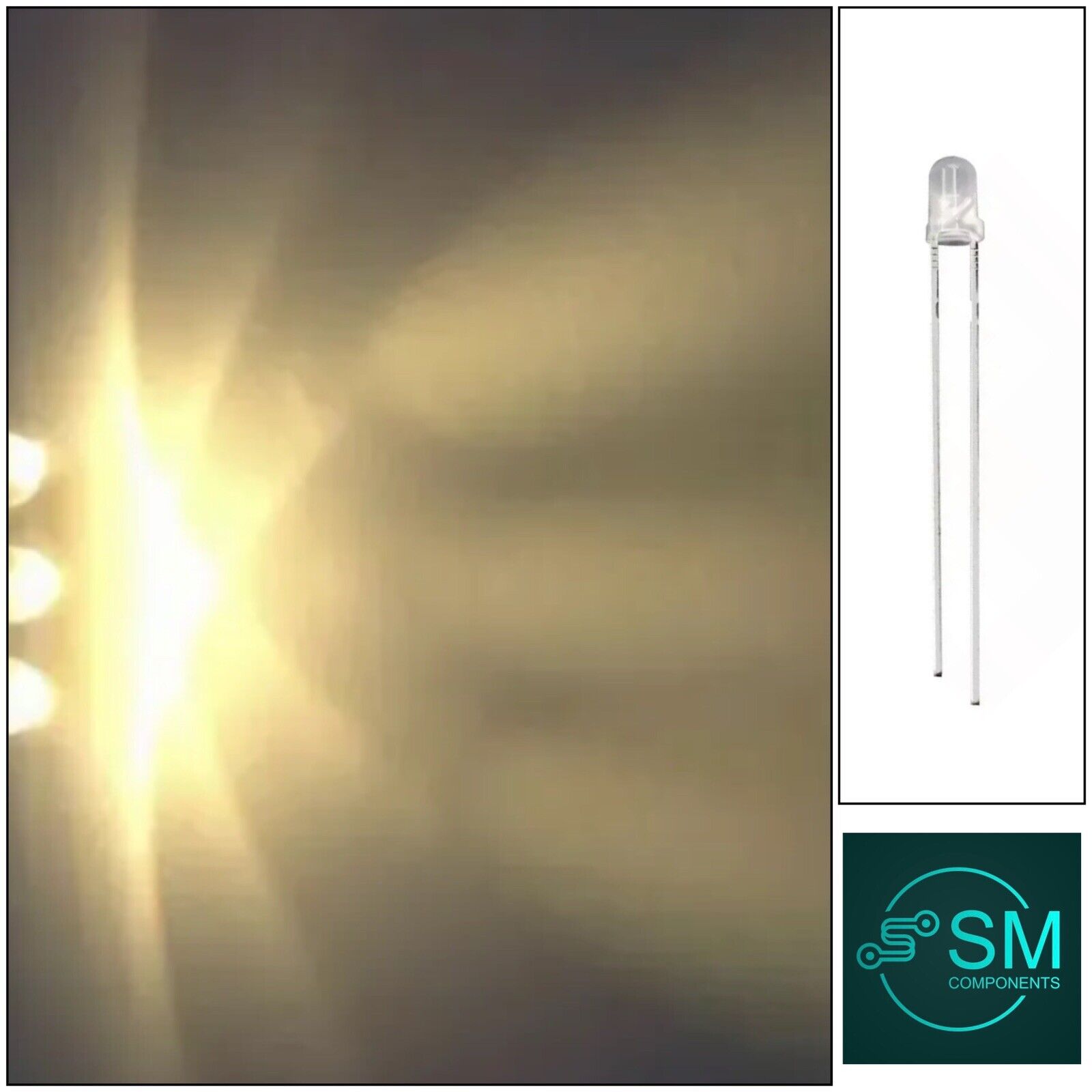 3mm Warm White Diffused Led Light Emitting Diode Round Top with Edge 1 ...