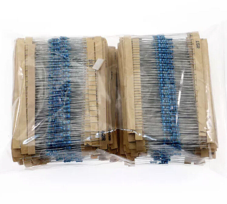 1/4W Metal Film Resistors 156 Values 1Ω -10MΩ 1/4W (0.25) 3120pcs Assortment Kit