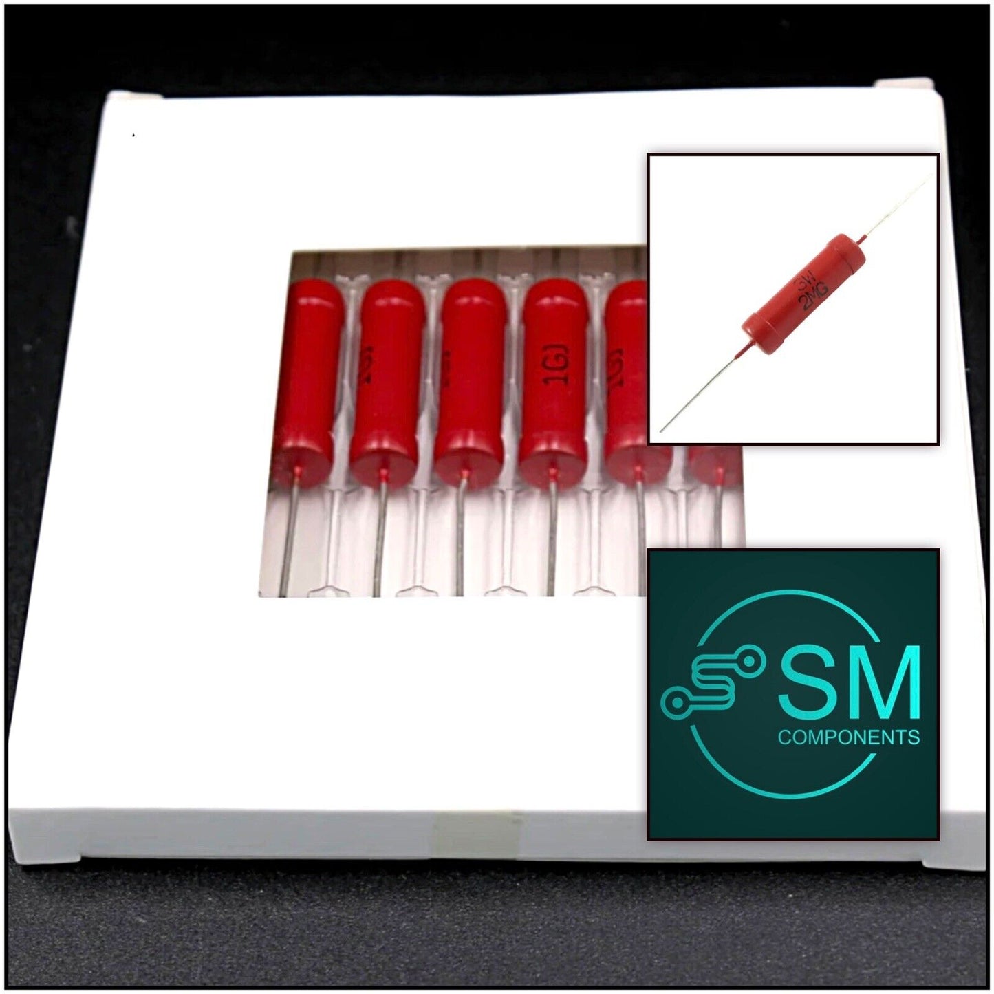 2 X 3W High Voltage 2MΩ Resistor Non-Inductive Glass Film Resistance HVR80A 10kv