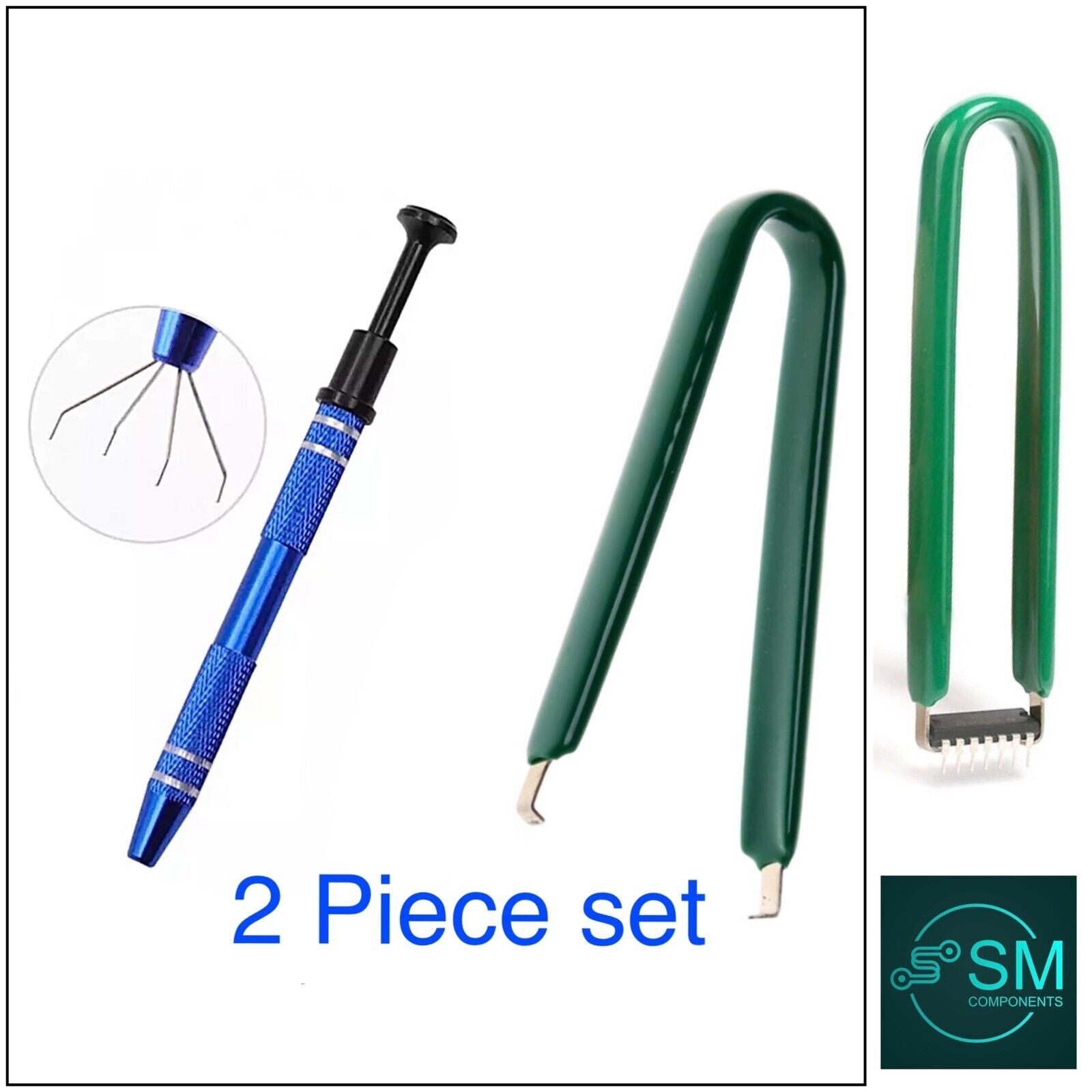 2PC IC Extractor Tool + BGA Pen Chip Picker Small Electronic Component ...