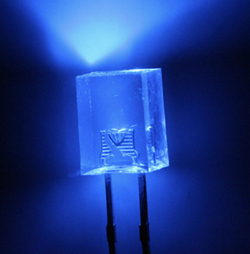 100pcs 5x5x7mm LEDS Clear Resin Blue Square Led Light Emitting Diode E ...