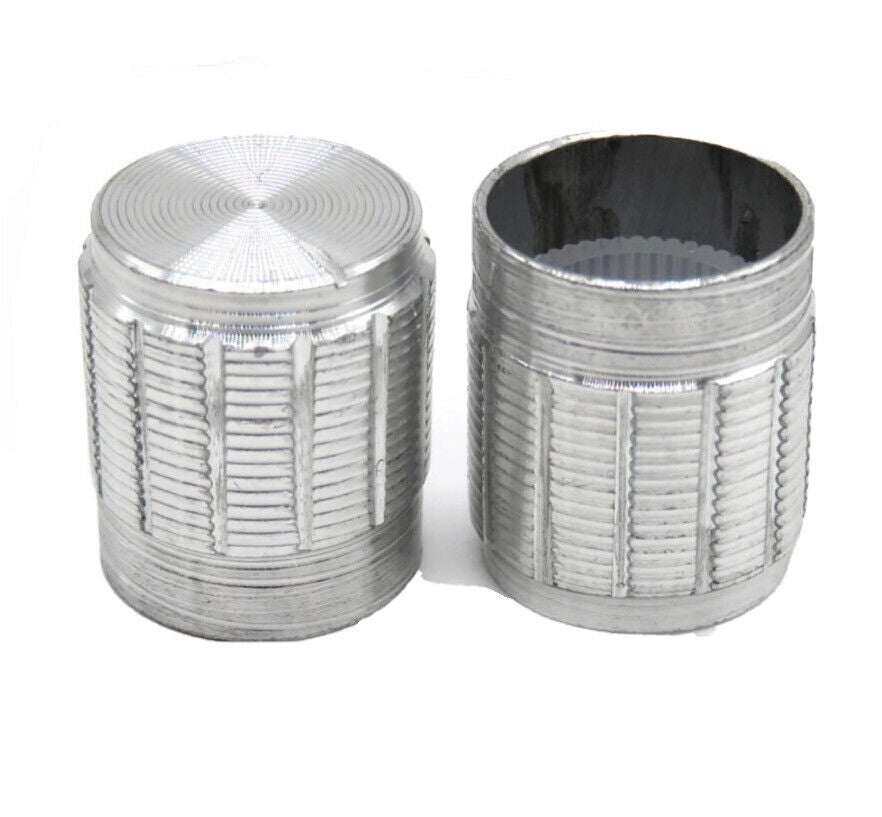 10pcs Silver Rotary Volume Knob Aluminium Suit 6mm Shaft Potentiometer 15x17mm