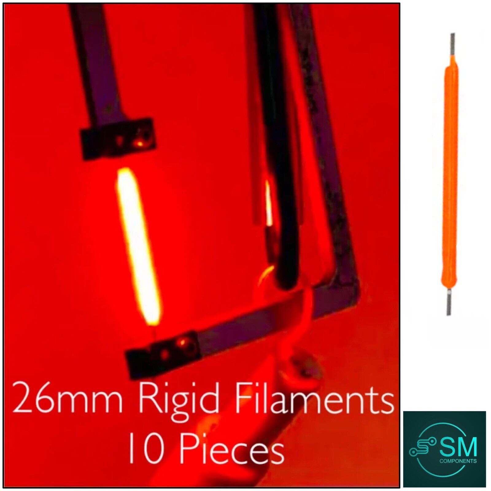 10PCS 3VDC LED 26mm RED Rigid Silicone Filaments Led Light Emitting Di ...