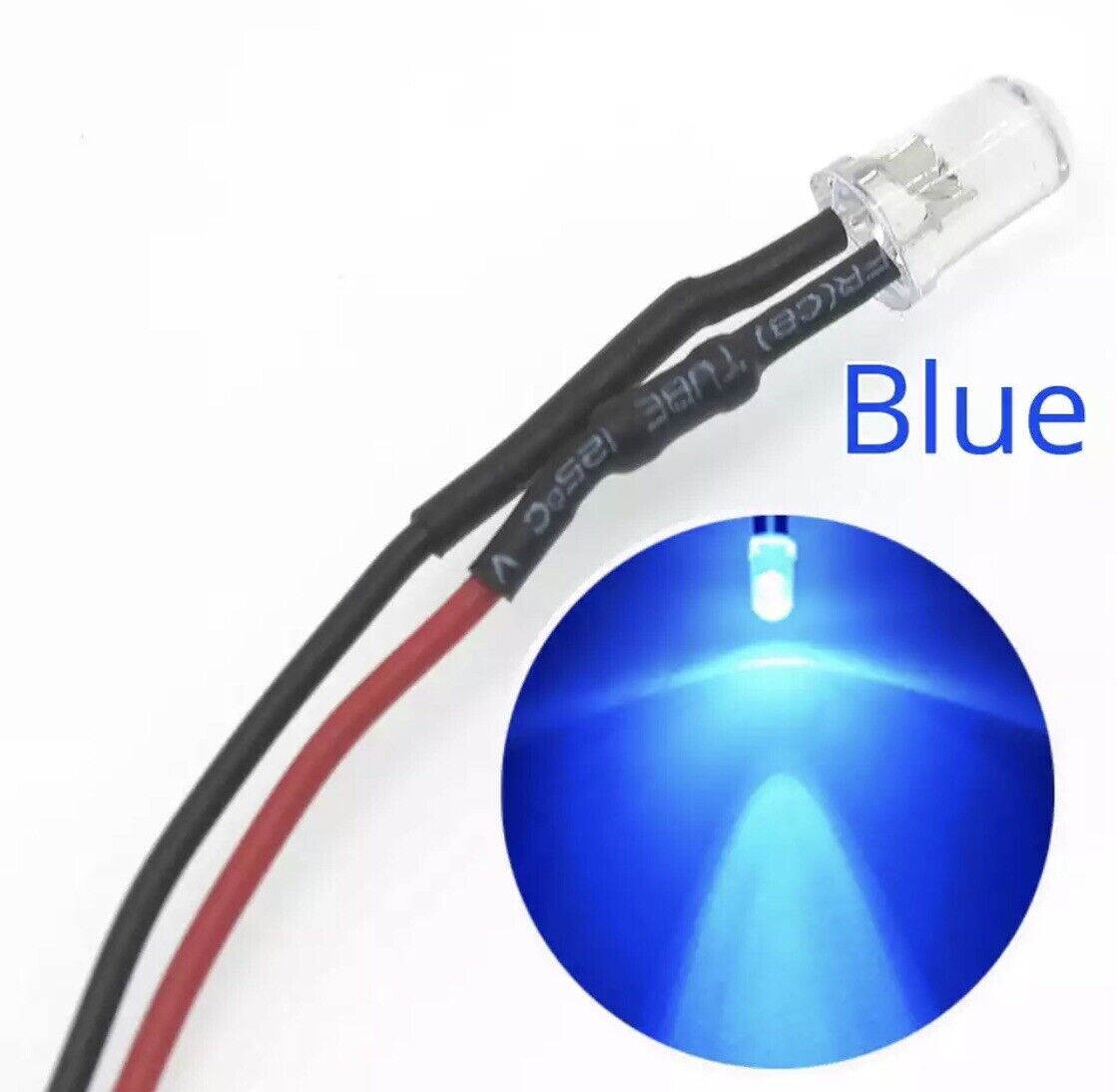 20pcs Prewired 3mm FLASHING BLUE LED 1.5Hz DC 12V 20mA 3mm Clear Round LEDs