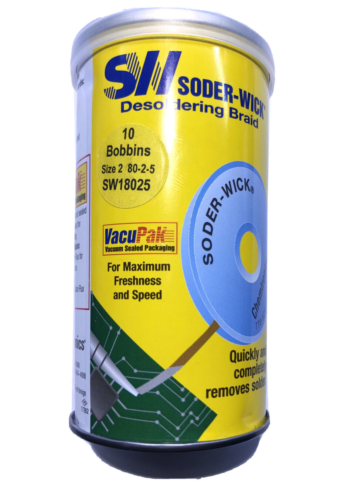 Soder-Wick Solder Wick No Clean Desolder Braid 1.5mm-5ft (80-2-5) 1 Bo ...