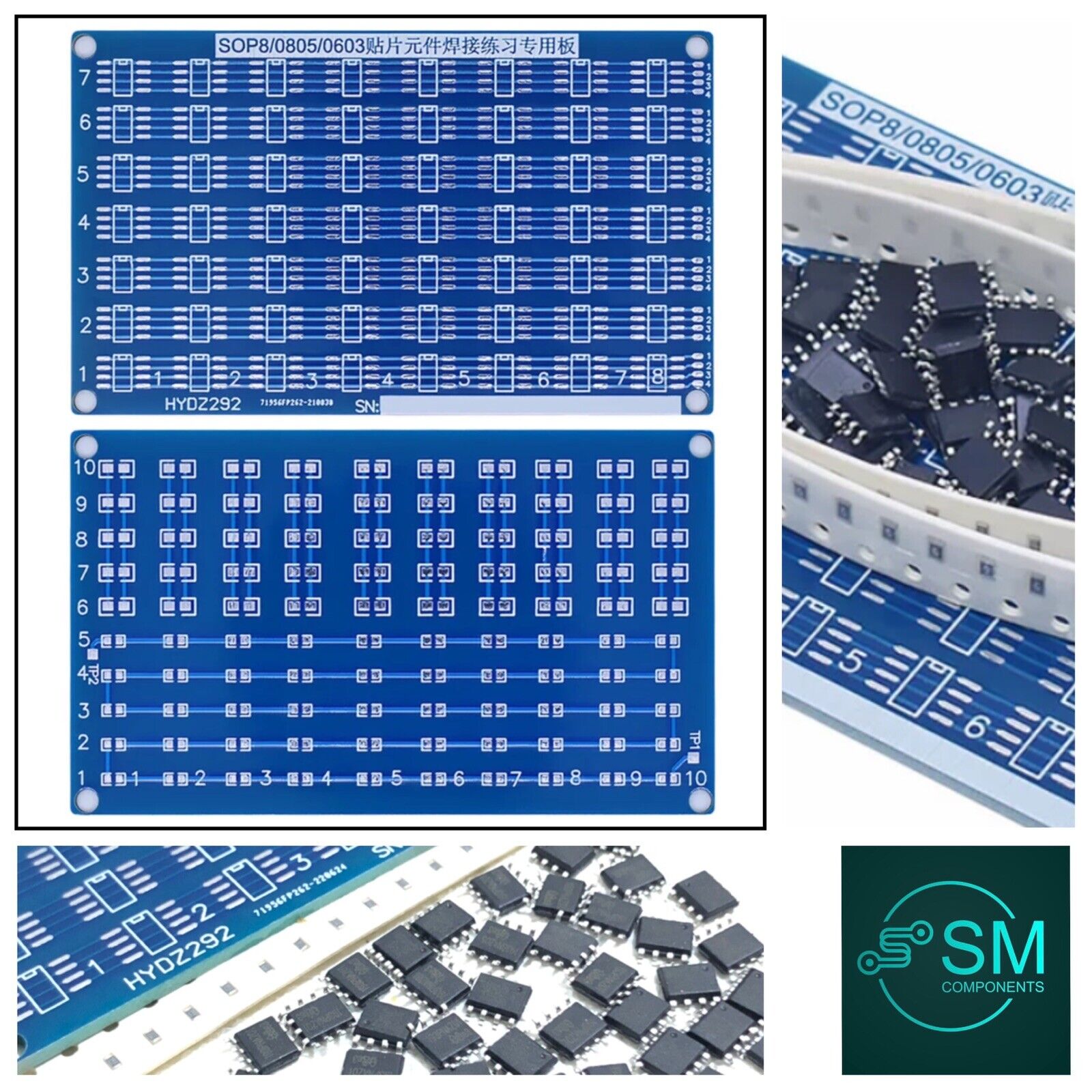 Soldering Practice SMD/SMT 0603-0805 SOP8 DIY Kit Electronic PCB Educa ...