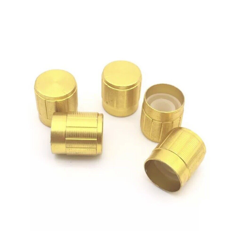 10pcs Gold Aluminium Rotary Volume Knob Suit 6mm Shaft Potentiometer 15x17mm DIY