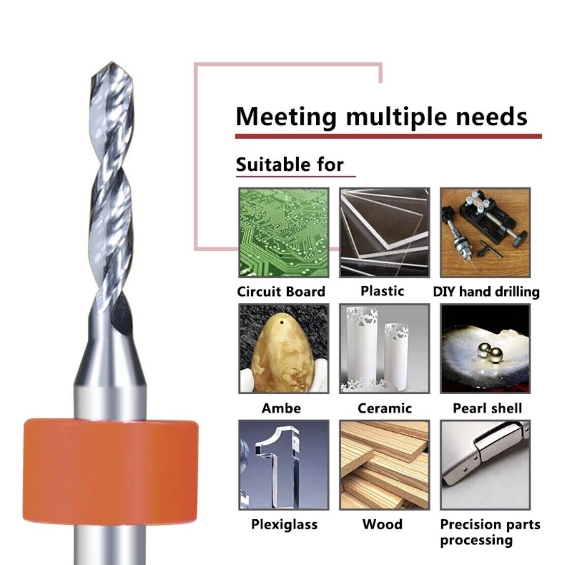 10Pcs 1.1mm PCB Print Circuit Board Carbide Mini Micro Drill Bit Set