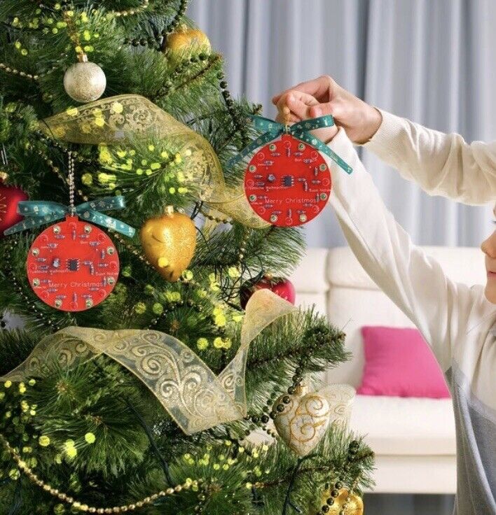 DIY Xmas Bauble Flashing LED Kit Electronic Solder Christmas Hanging Ornament