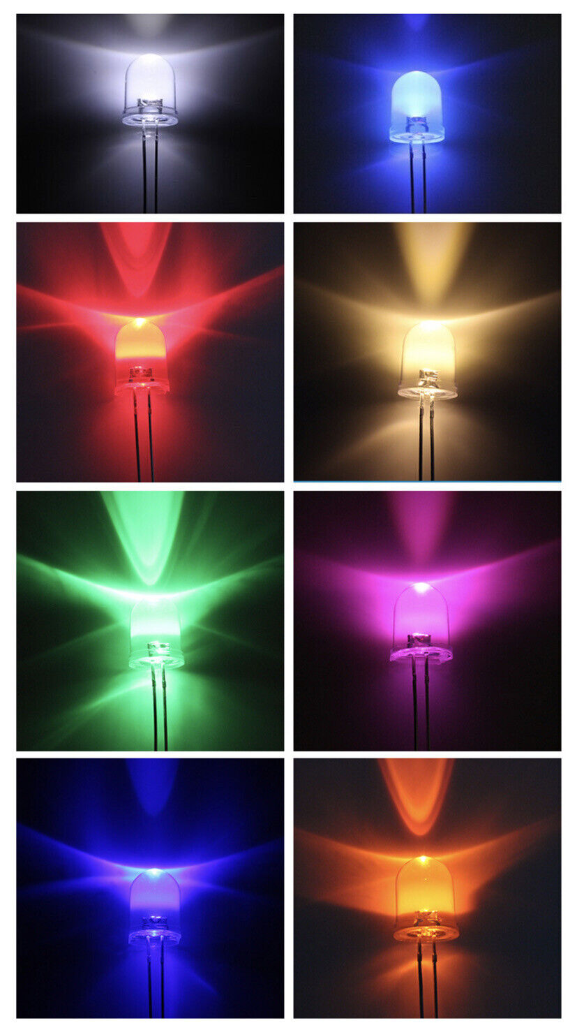 50pcs 8mm F8 UV Clear Round LED Light Emitting Diode Super Bright LED 395-405nm