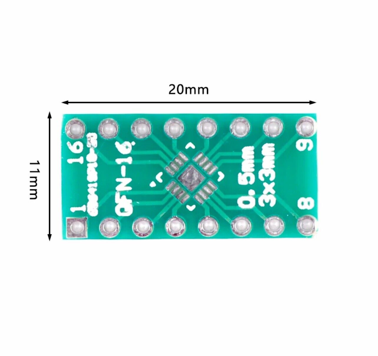 10PCS LGA16/QFN16 to DIP16 QFN 0.5mm to 2.54mm QFN16 Adapter to DIP Transfer PCB