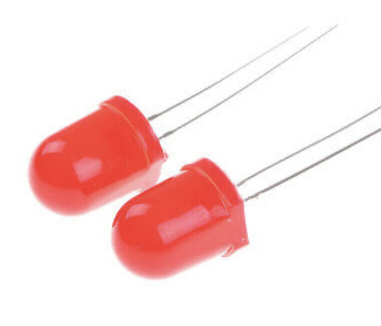 50pcs 10mm F10 Red Diffused LED Light Emitting Diode Super Bright LED ...