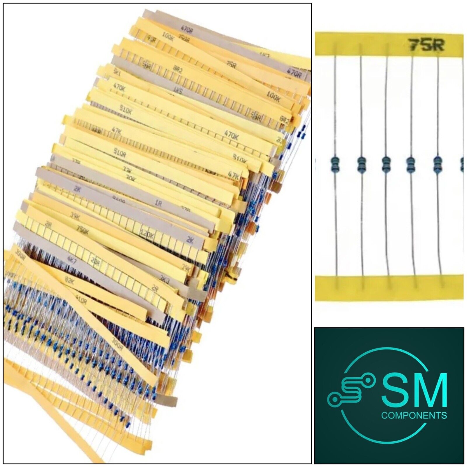 Resistor R1775 2425PCS 1/8Watt Metal Film Resistor 97 Value Assortment Kit 1% Precisi ...