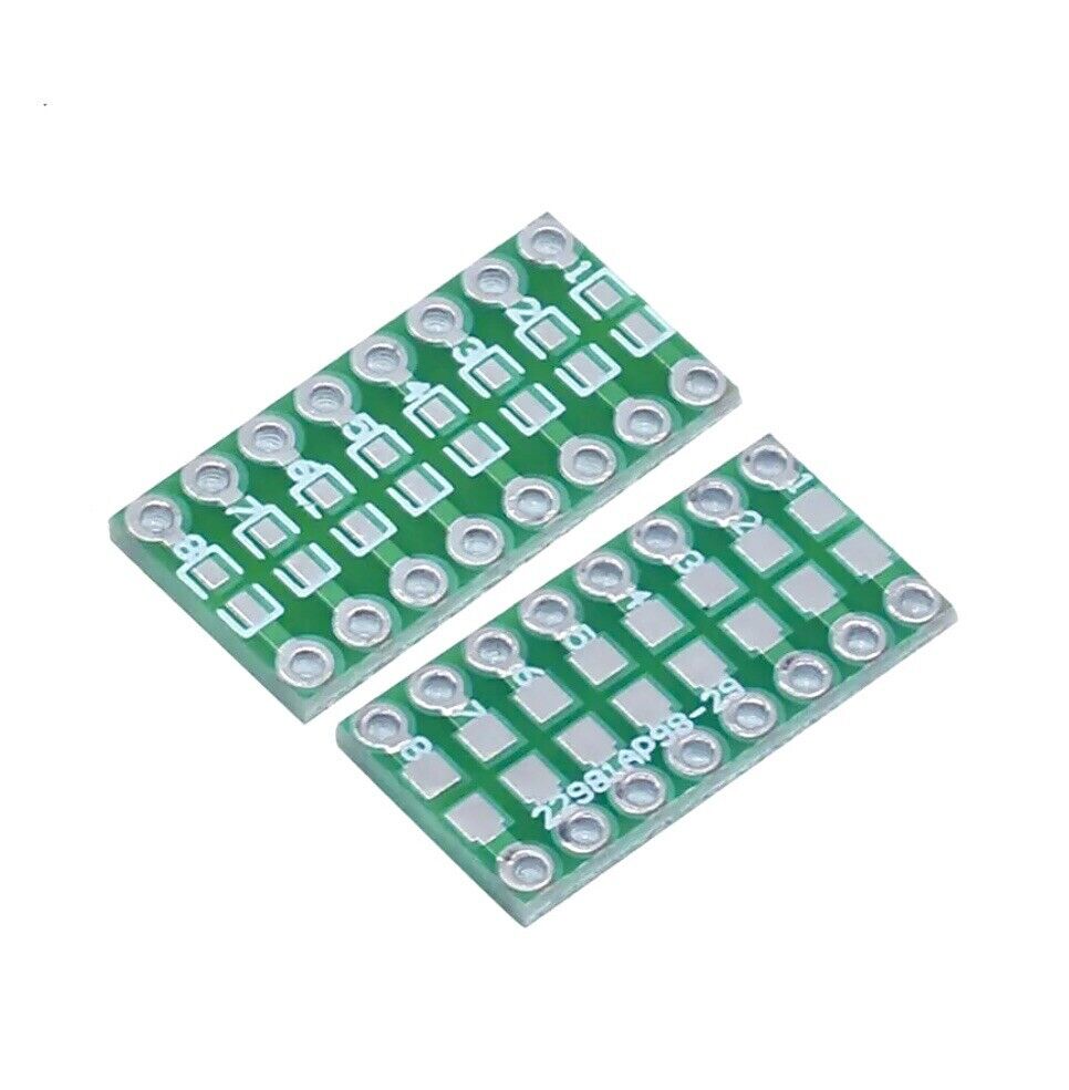 15PCS SMD/SMT components 0805 0603 0402 to DIP adapter PCB board FR4 8 Position