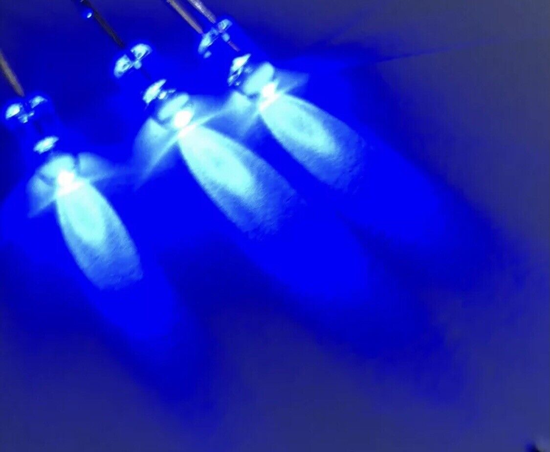 4MM BLUE LED Light Emitting DIY Led Diode Clear Round Head LED, WITH E ...