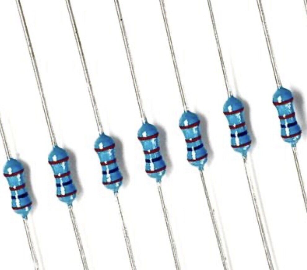 100PCS 100 Ohm 1/4W- 0.25W 1% Metal Film DIP Resistor - Pack of 100