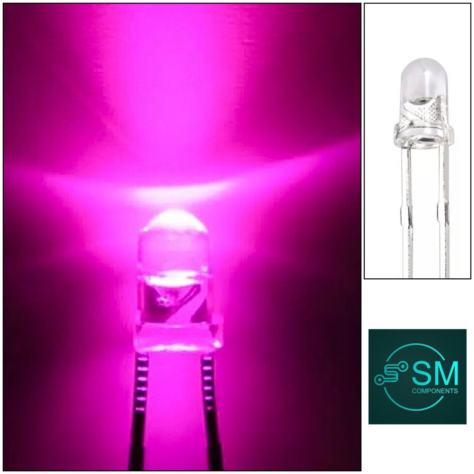 3mm F3 Pink Led Light Emitting Diode 100pcs Clear Top Round Head – SM ...