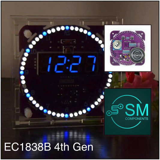 DIY EC1838B Rotating LED Electronic Digital Clock Temperature Display KIT + Case